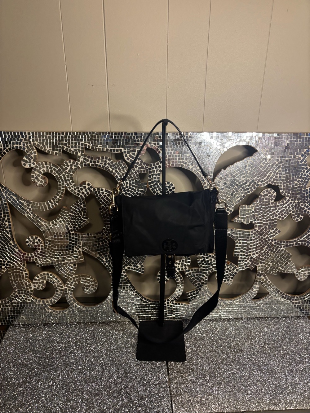 🌟Tory Burch Black‎ Nylon Crossbody Shoulder Bag with Top Handle